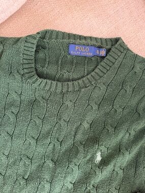Polo Ralph Lauren Forest Green Cable-Knit Crewneck Sweater